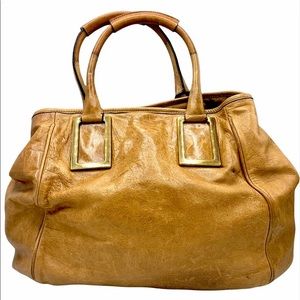 Large tan leather Chloe tote bag